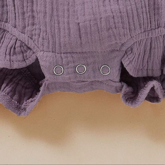 Baby Girl Ruffled Sleeveless Romper backless - Picture 6 of 8